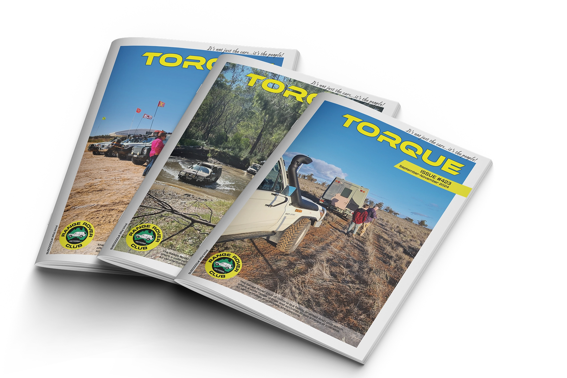 Three editions of Torque magaine showing covers